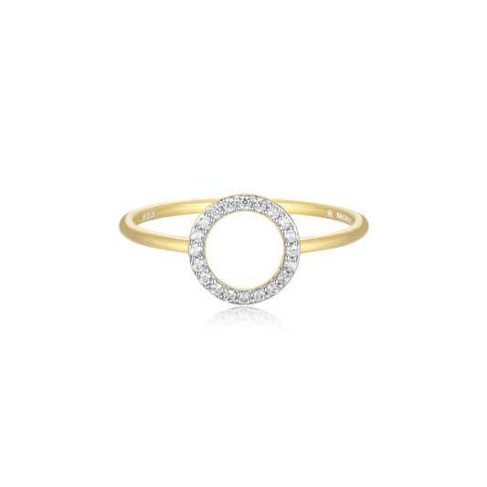 Open Circle Stackable Ring in 14K Yellow Gold-Plated Sterling Silver | M by Monte Luna