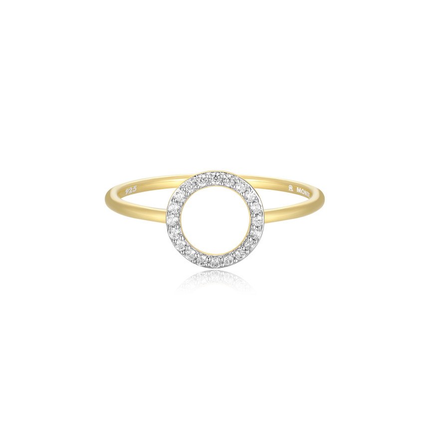 Open Circle Stackable Ring in 14K Yellow Gold-Plated Sterling Silver | M by Monte Luna