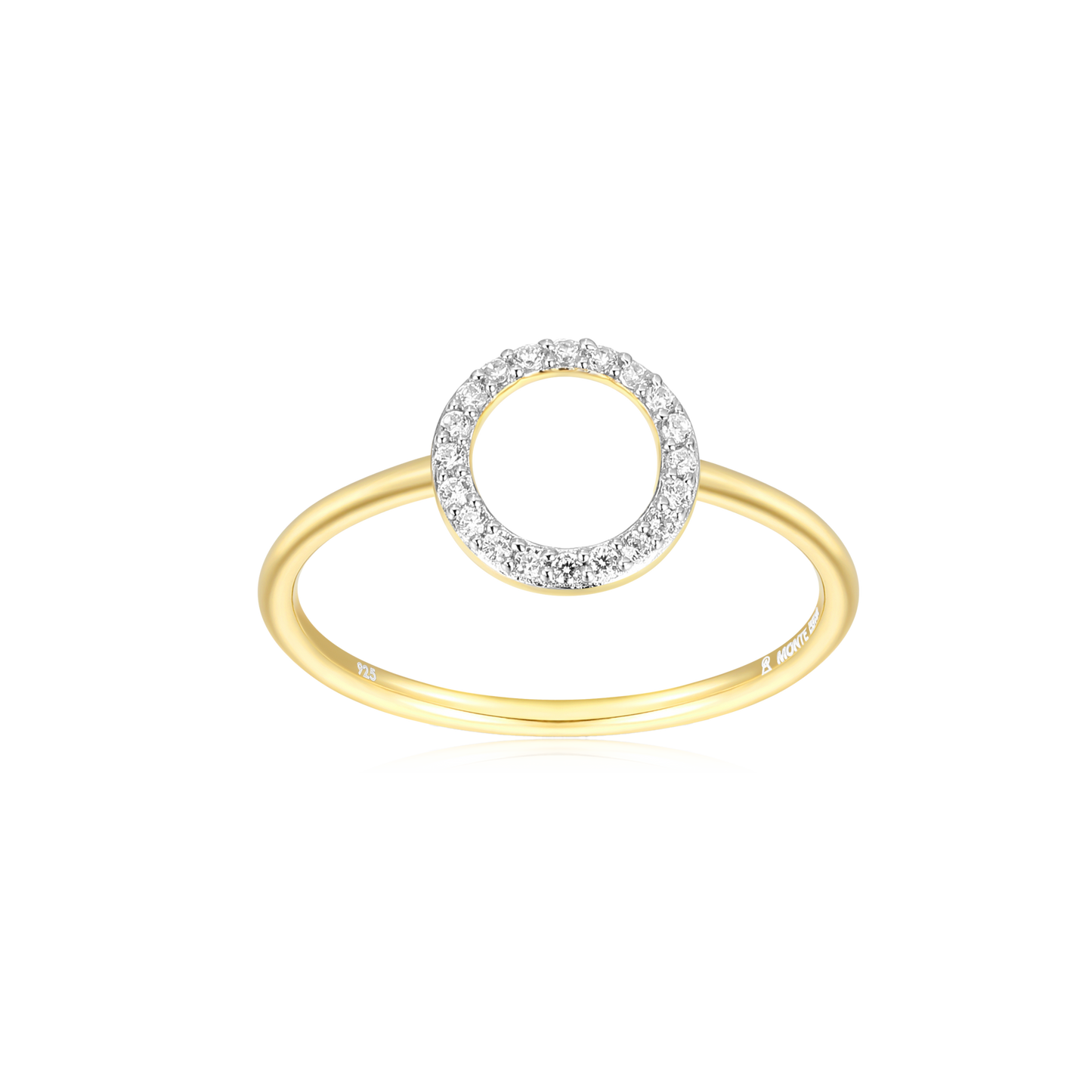 Open Circle Stackable Ring in 14K Yellow Gold-Plated Sterling Silver | M by Monte Luna