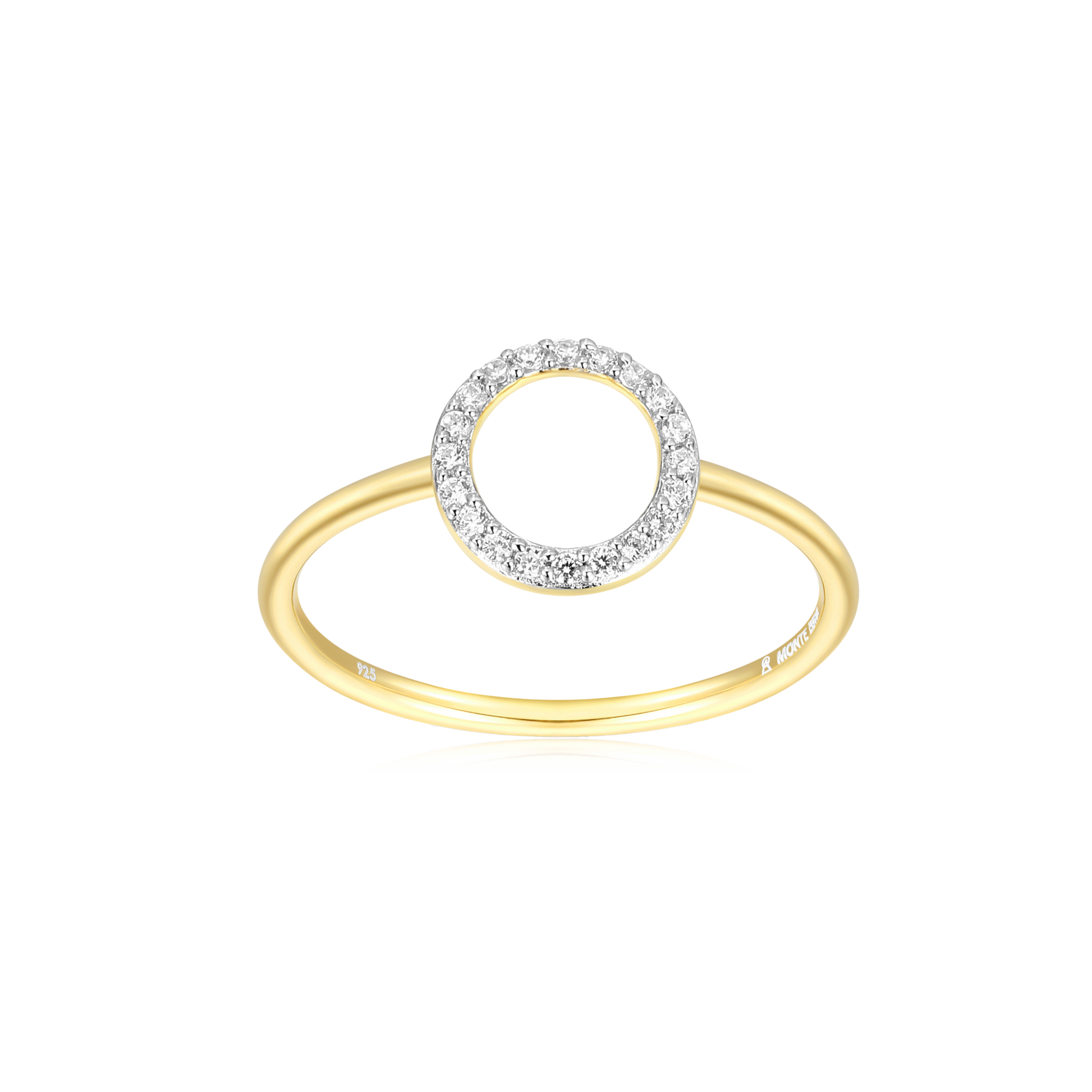 Open Circle Stackable Ring in 14K Yellow Gold-Plated Sterling Silver | M by Monte Luna