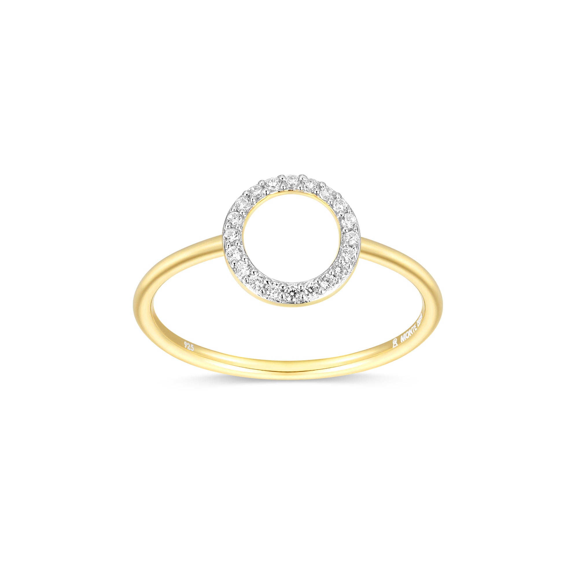 BR0078Y - Open Circle Stackable Ring in 14K Yellow Gold-Plated Sterling Silver | m by monte luna