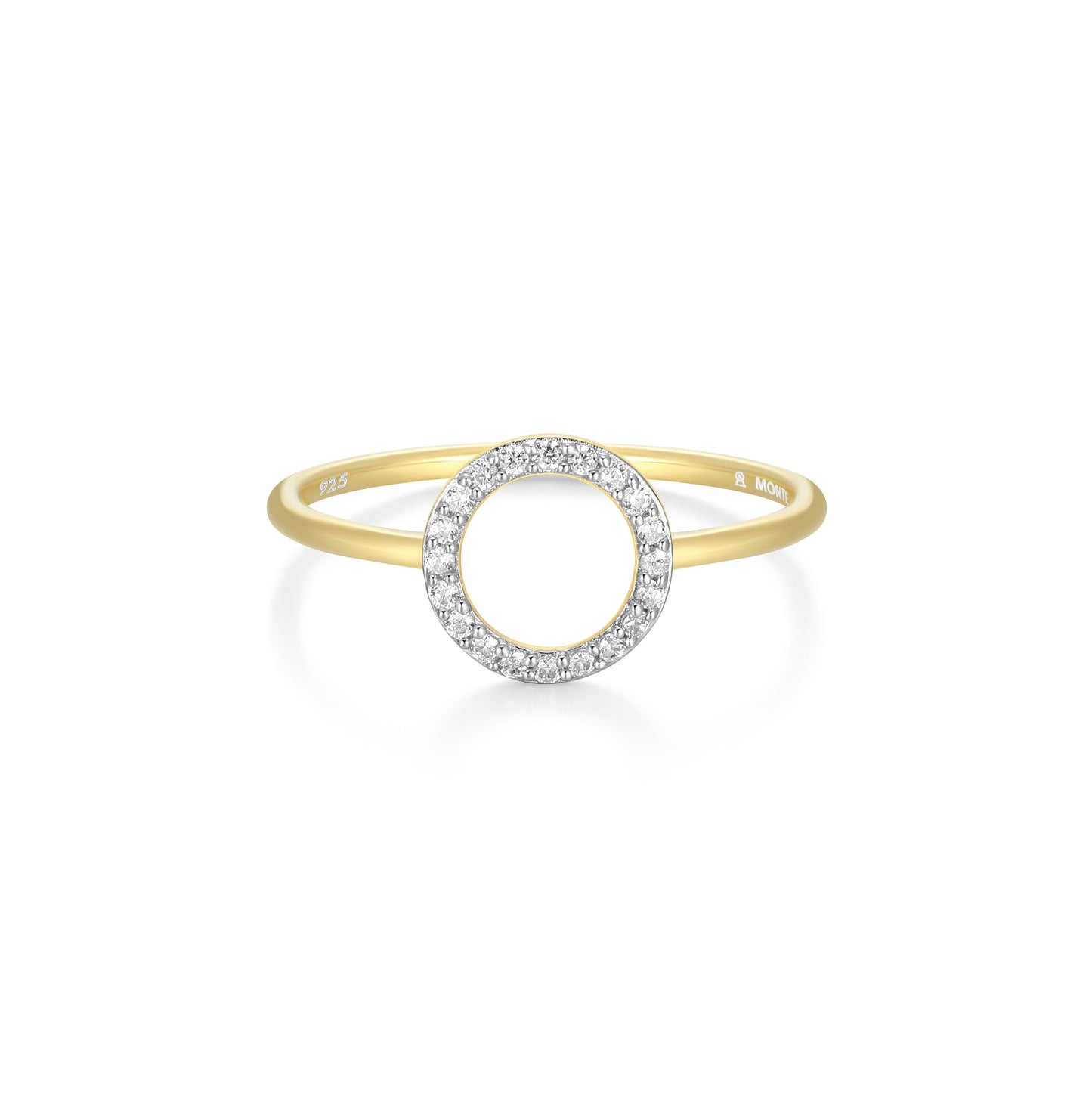 BR0078Y - Open Circle Stackable Ring in 14K Yellow Gold-Plated Sterling Silver | m by monte luna