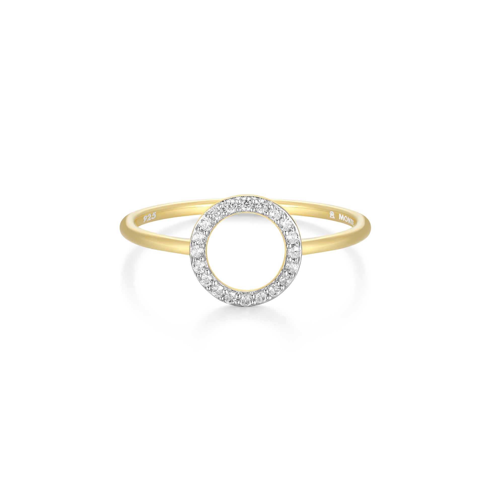 BR0078Y - Open Circle Stackable Ring in 14K Yellow Gold-Plated Sterling Silver | m by monte luna