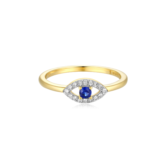 Evil Eye Statement Ring in 14K Yellow Gold-Plated Sterling Silver | M by Monte Luna