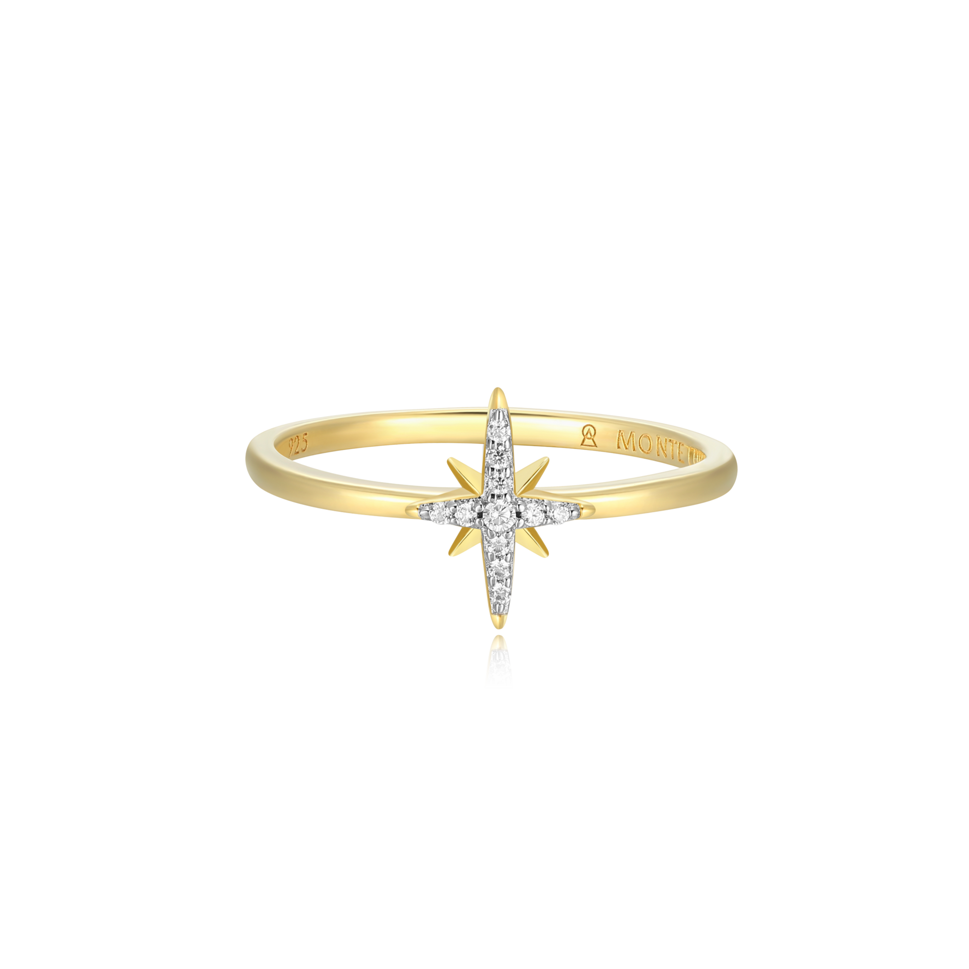 North Star Statement Ring in 14K Yellow Gold-Plated Sterling Silver | M by Monte Luna