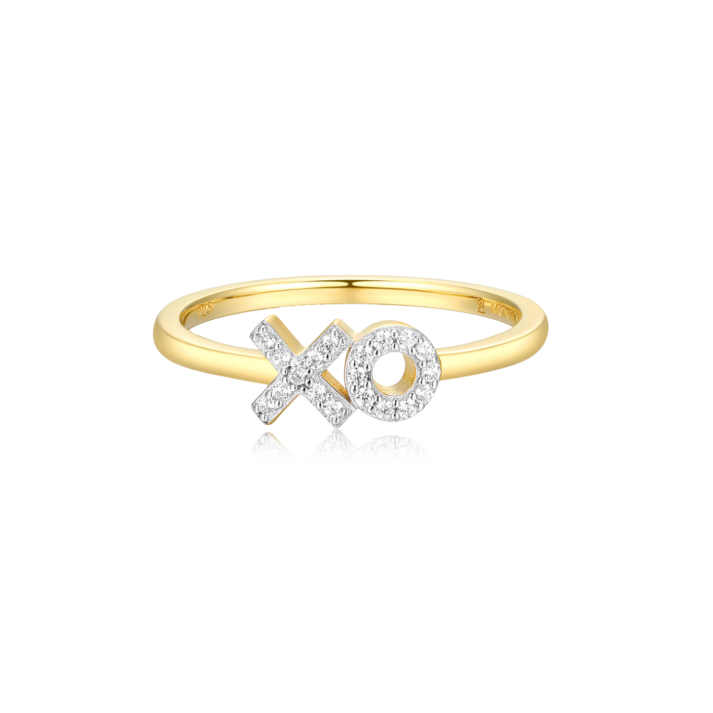 XO Stackable Ring in 14K Yellow Gold-Plated Sterling Silver | M by Monte Luna