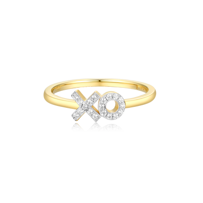 XO Stackable Ring in 14K Yellow Gold-Plated Sterling Silver | M by Monte Luna