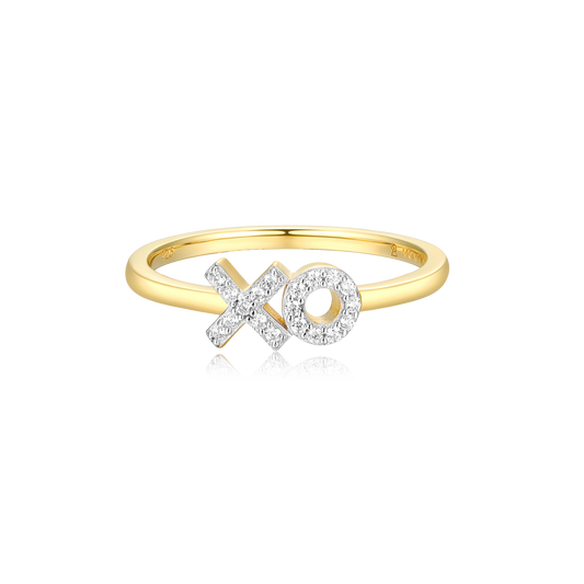 XO Stackable Ring in 14K Yellow Gold-Plated Sterling Silver | M by Monte Luna