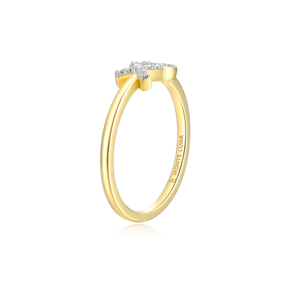 XO Stackable Ring in 14K Yellow Gold-Plated Sterling Silver | M by Monte Luna