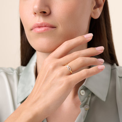 XO Stackable Ring in 14K Yellow Gold-Plated Sterling Silver | M by Monte Luna