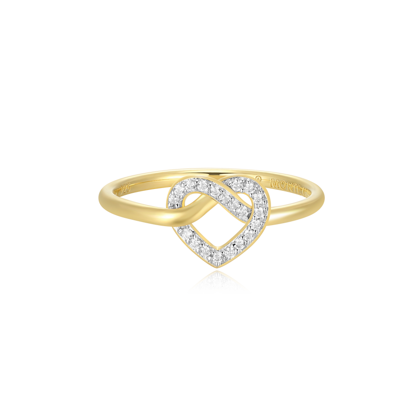 Knotted Heart Statement Ring in 14K Yellow Gold-Plated Sterling Silver | M by Monte Luna