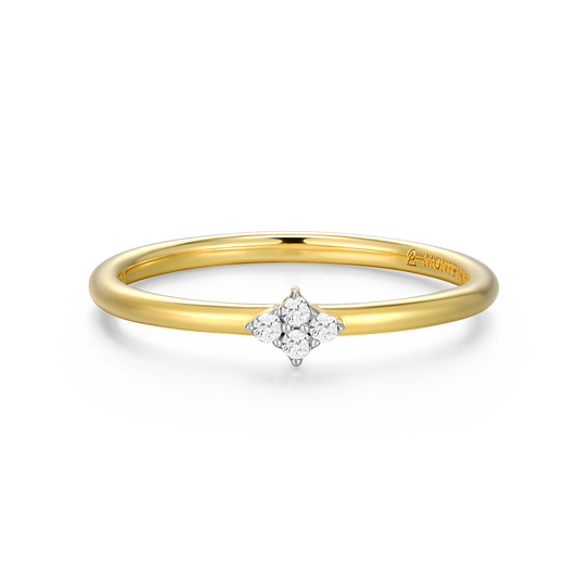 Four Cluster Lab-Created Diamond Ring in 14K Gold & Rhodium-Plated Sterling Silver | M by Monte Luna