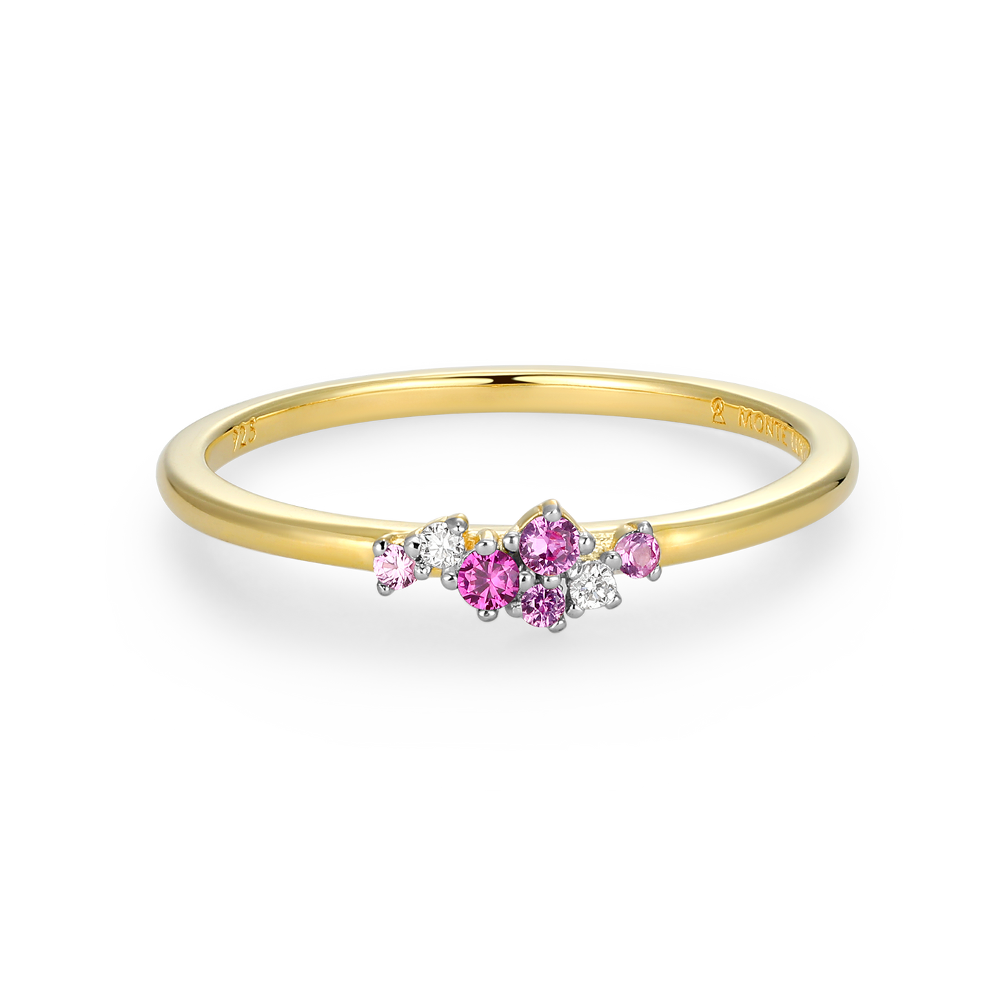 Scattered Ombre Lab-Created Ruby & Diamond Ring in 14K Gold & Rhodium-Plated Sterling Silver | M by Monte Luna