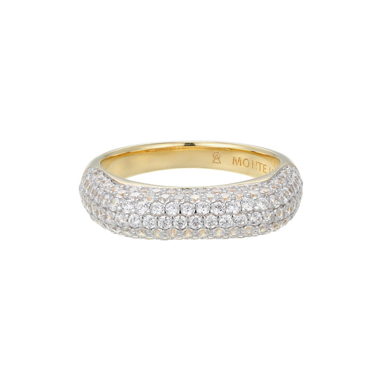 MR0128 - Timeless Squared Pave Lab-Created Diamond Ring | Monte Luna