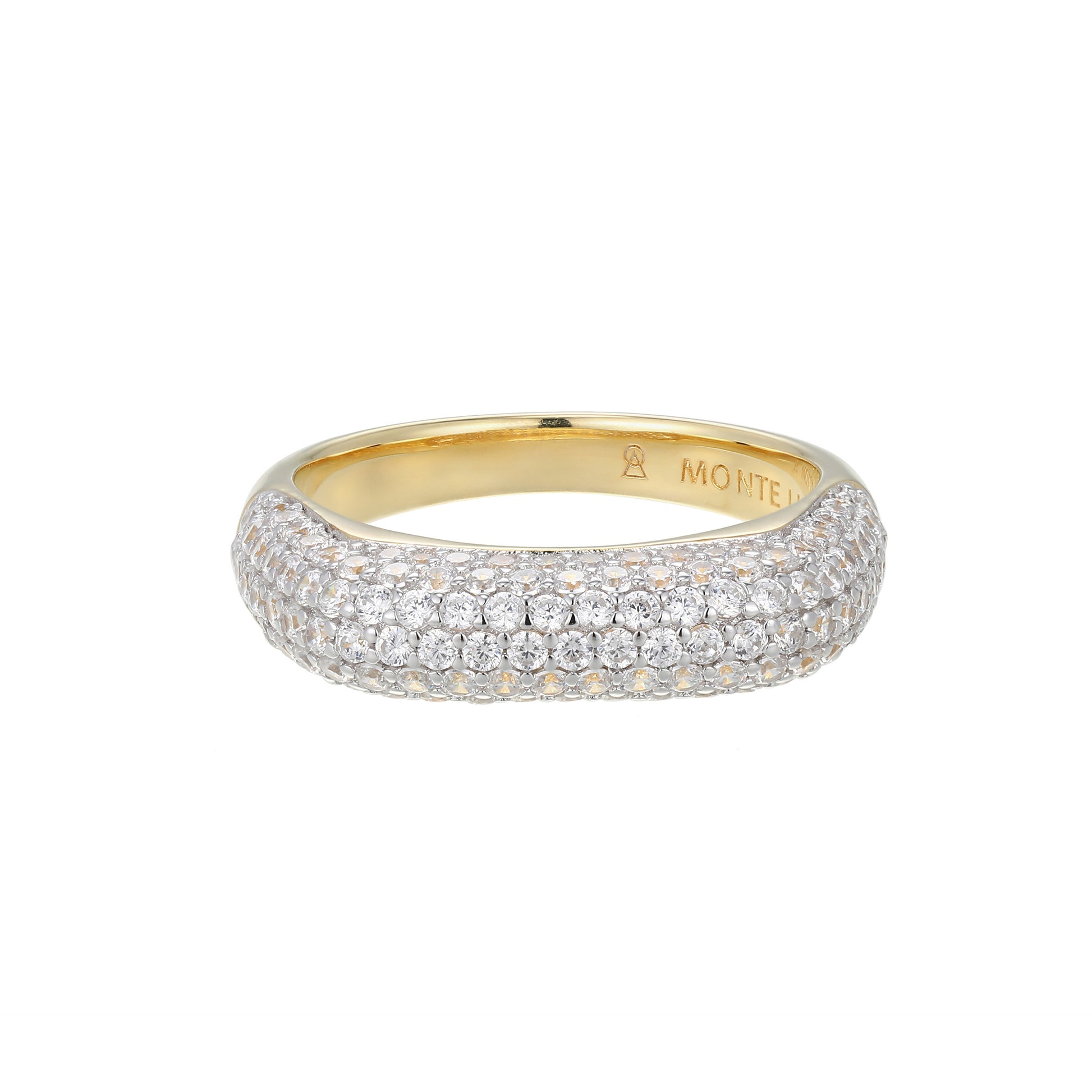 MR0128 - Timeless Squared Pave Lab-Created Diamond Ring | Monte Luna