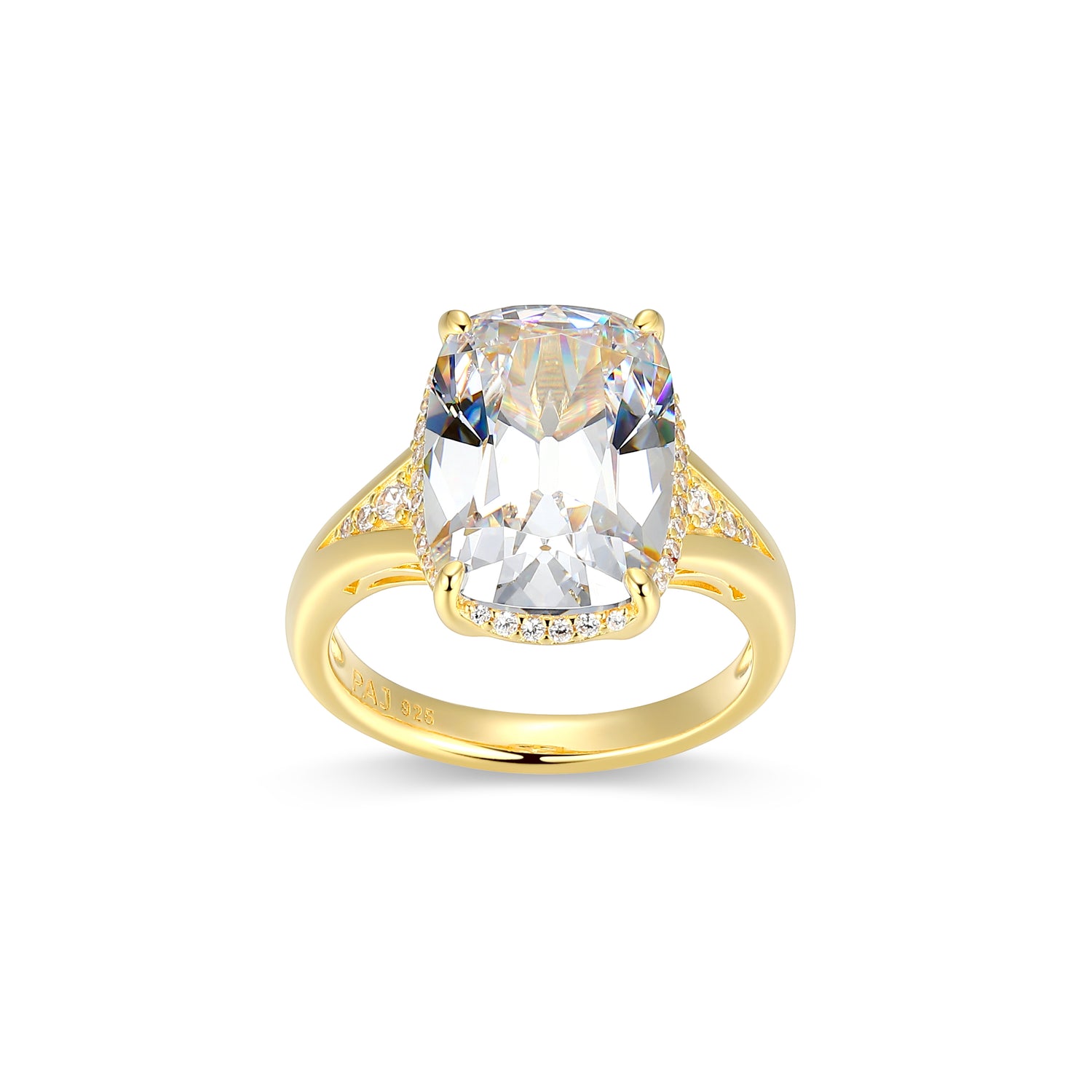 RR0217 - Old-Mine Emerald Cushion-Cut CZ Solitaire Ring | reign
