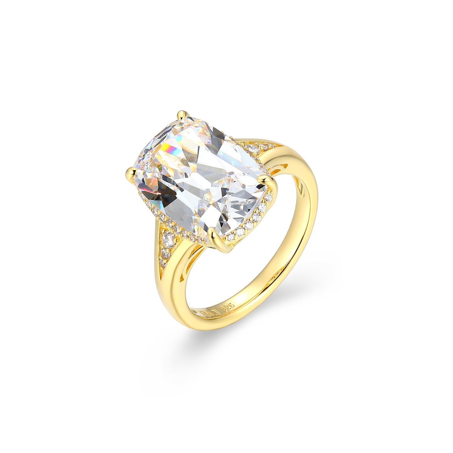 RR0217 - Old-Mine Emerald Cushion-Cut CZ Solitaire Ring | reign