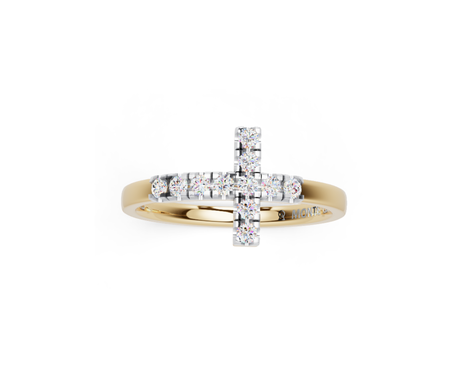 BR0279Y5 - Medium Cross Ring | m by monte luna