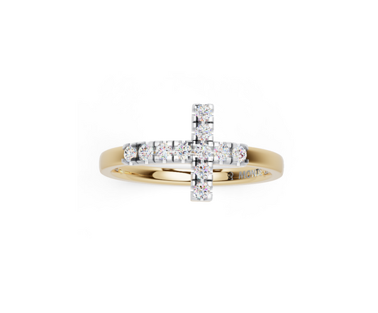 BR0279Y5 - Medium Cross Ring | m by monte luna