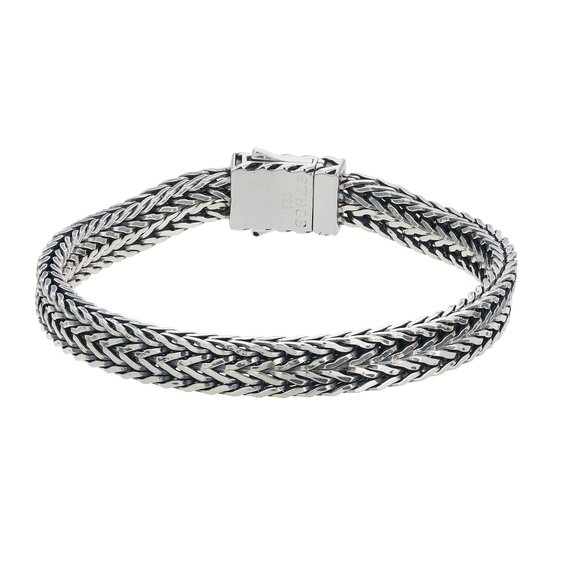 UB0116 - Double Oxidized Foxtail Chain Bracelet | ethos