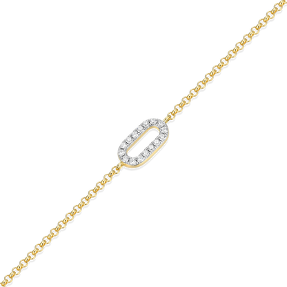 Mini Paperclip Pendant Lab-Created Diamond Bolo Anklet in 14K Yellow Gold-Plated Sterling Silver | M by Monte Luna