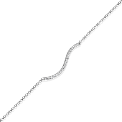 Wavy Bar Lab-Created Diamond Bolo Bracelet in Rhodium-Plated Sterling Silver | M by Monte Luna