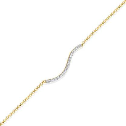Wavy Bar Lab-Created Diamond Bolo Bracelet in 14K Yellow Gold-Plated Sterling Silver | M by Monte Luna