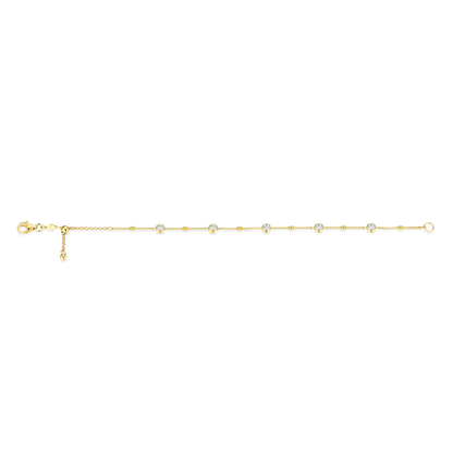 Bezel Station Lab-Created Diamond Beaded Bolo Bracelet in 14K Yellow Gold-Plated Sterling Silver | M by Monte Luna