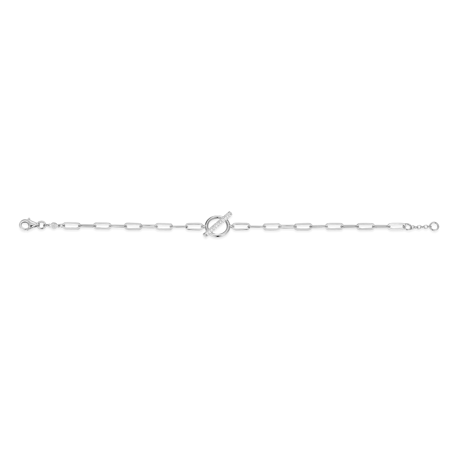 Lab-Created Diamond Toggle-Look Paperclip Bracelet in Rhodium-Plated Sterling Silver | M by Monte Luna