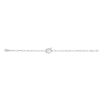 Lab-Created Diamond Toggle-Look Paperclip Bracelet in Rhodium-Plated Sterling Silver | M by Monte Luna