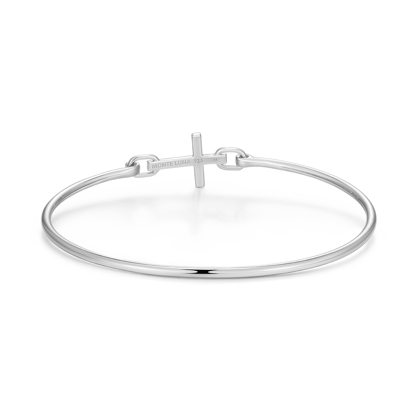 Cross Lab-Created Diamond Flex Bangle in Rhodium-Plated Sterling Silver | M by Monte Luna