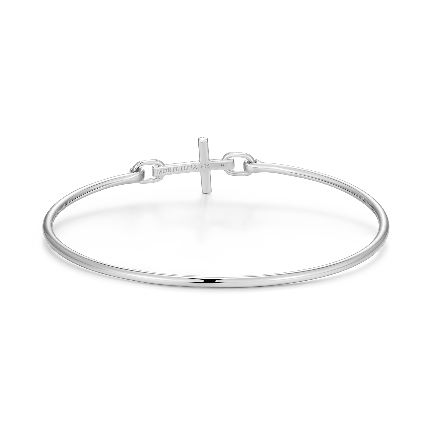Cross Lab-Created Diamond Flex Bangle in Rhodium-Plated Sterling Silver | M by Monte Luna