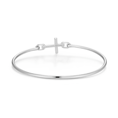 Cross Lab-Created Diamond Flex Bangle in Rhodium-Plated Sterling Silver | M by Monte Luna