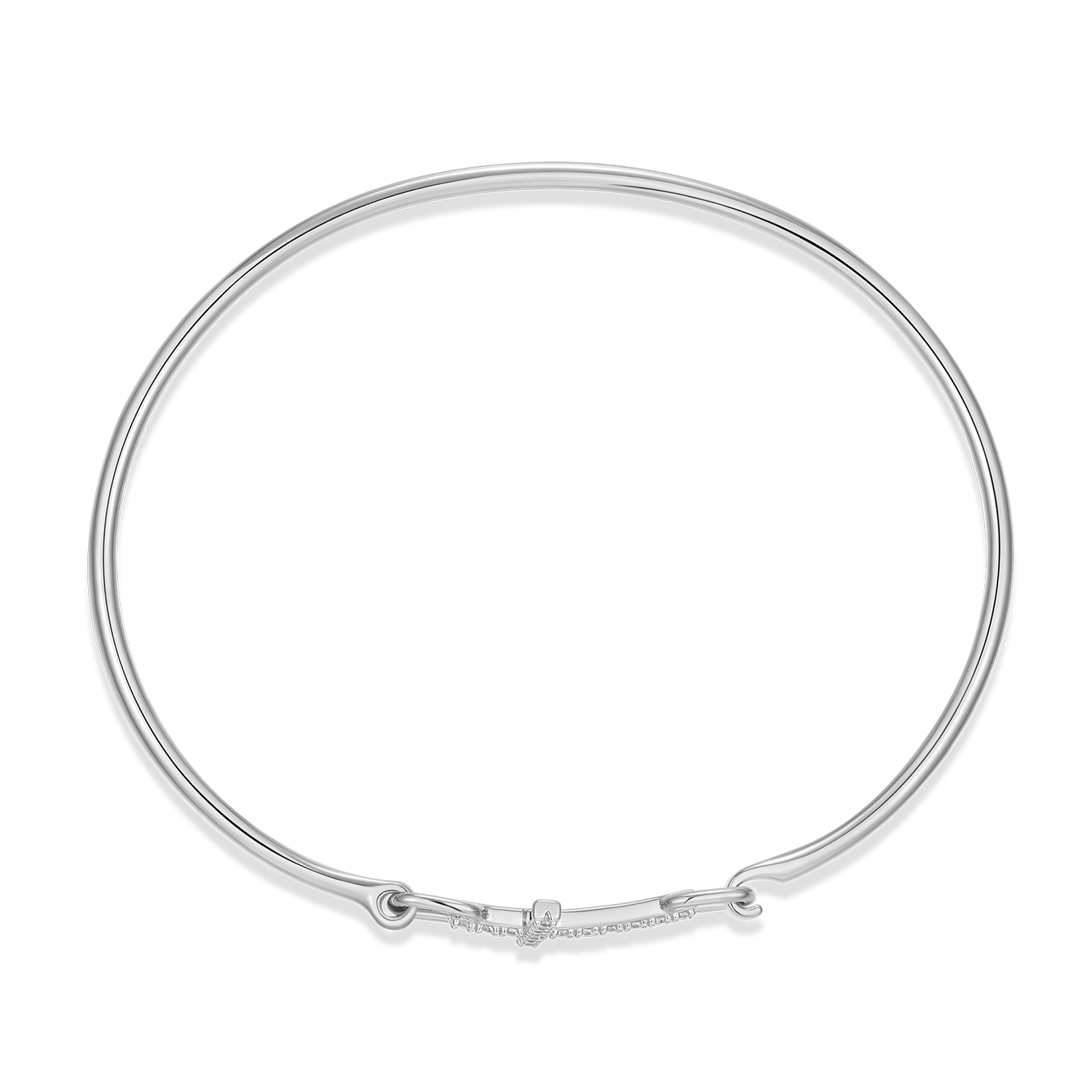 Cross Lab-Created Diamond Flex Bangle in Rhodium-Plated Sterling Silver | M by Monte Luna