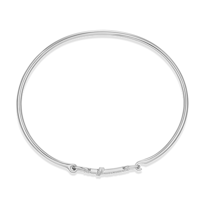 Cross Lab-Created Diamond Flex Bangle in Rhodium-Plated Sterling Silver | M by Monte Luna