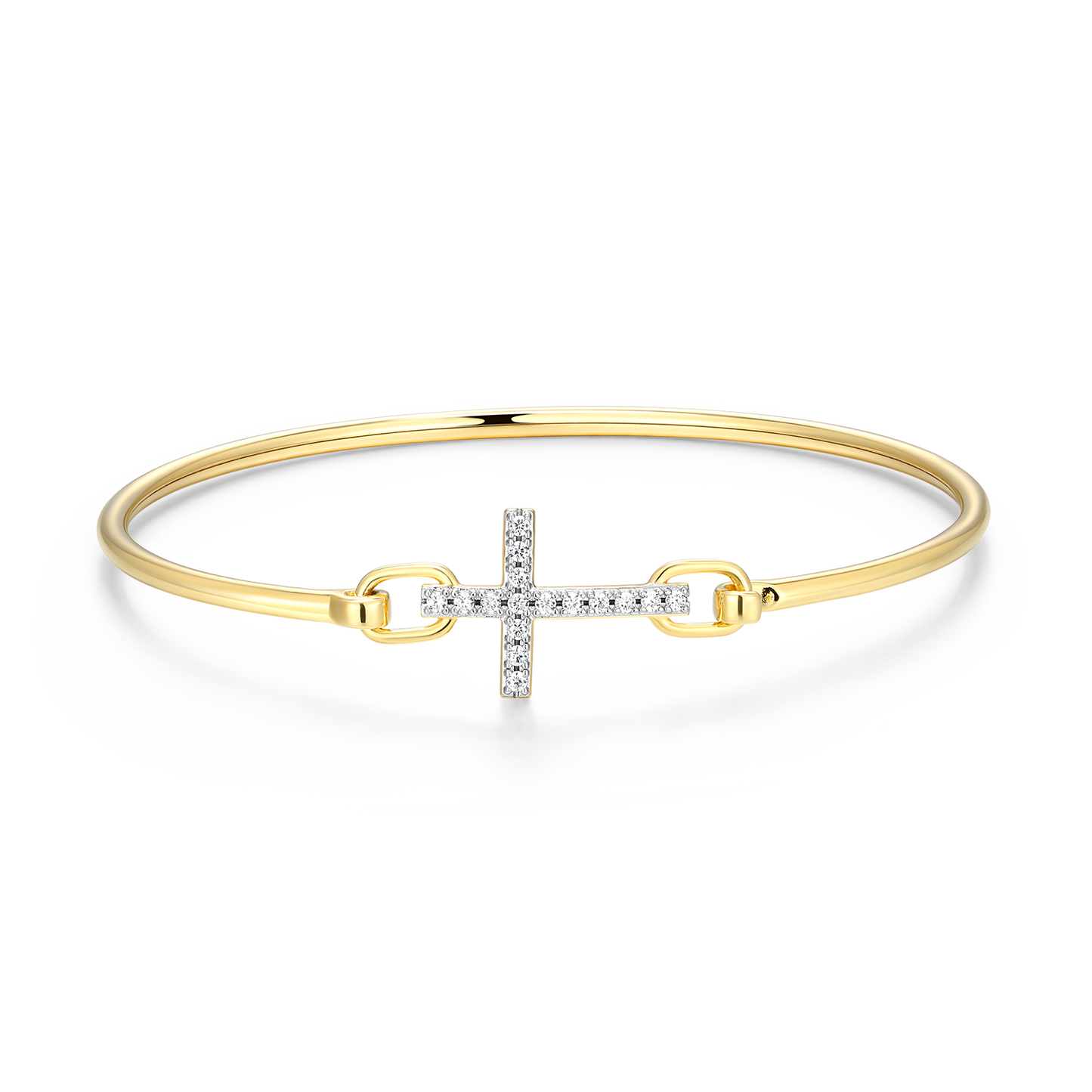 Cross Lab-Created Diamond Flex Bangle in 14K Yellow Gold-Plated Sterling Silver | M by Monte Luna