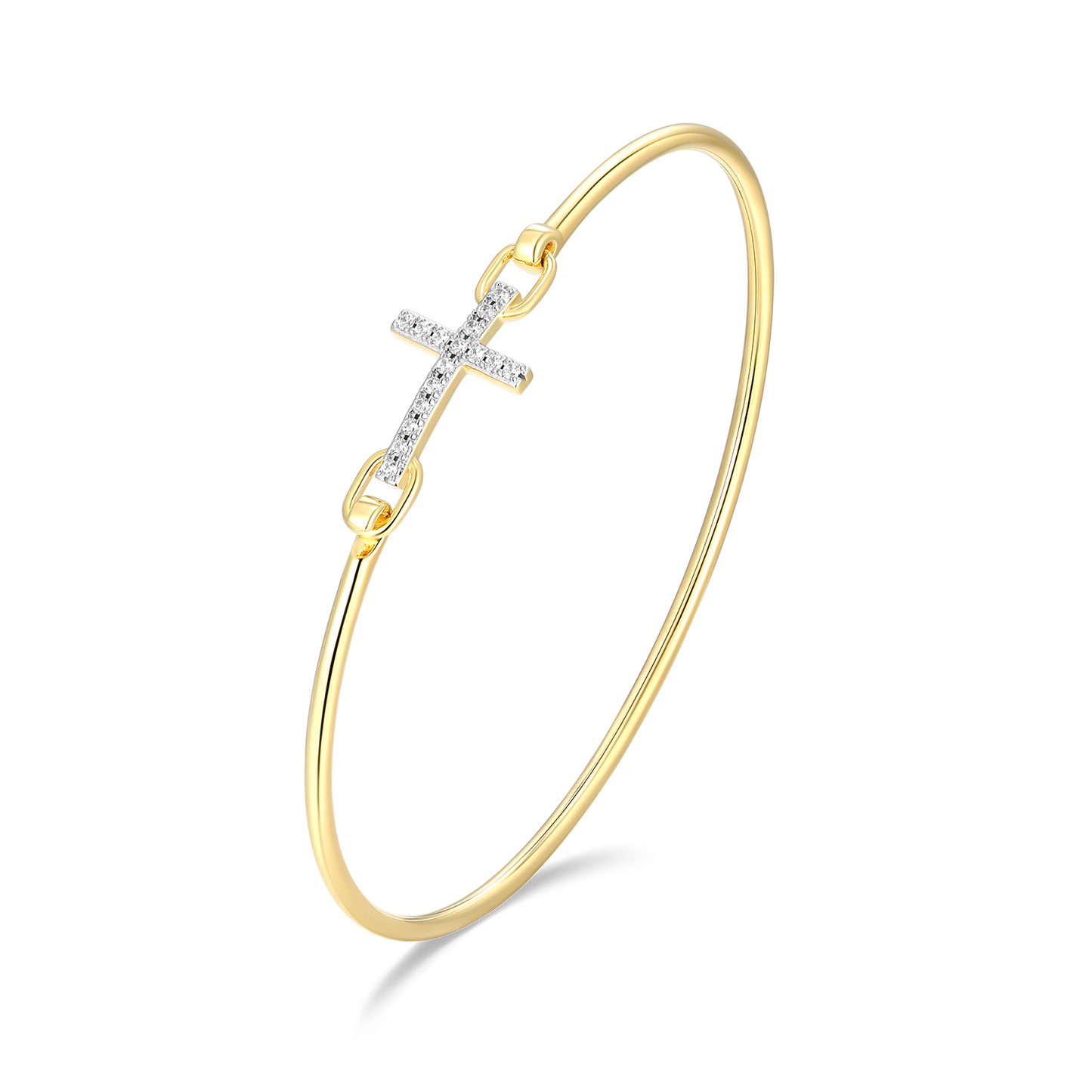 Cross Lab-Created Diamond Flex Bangle in 14K Yellow Gold-Plated Sterling Silver | M by Monte Luna