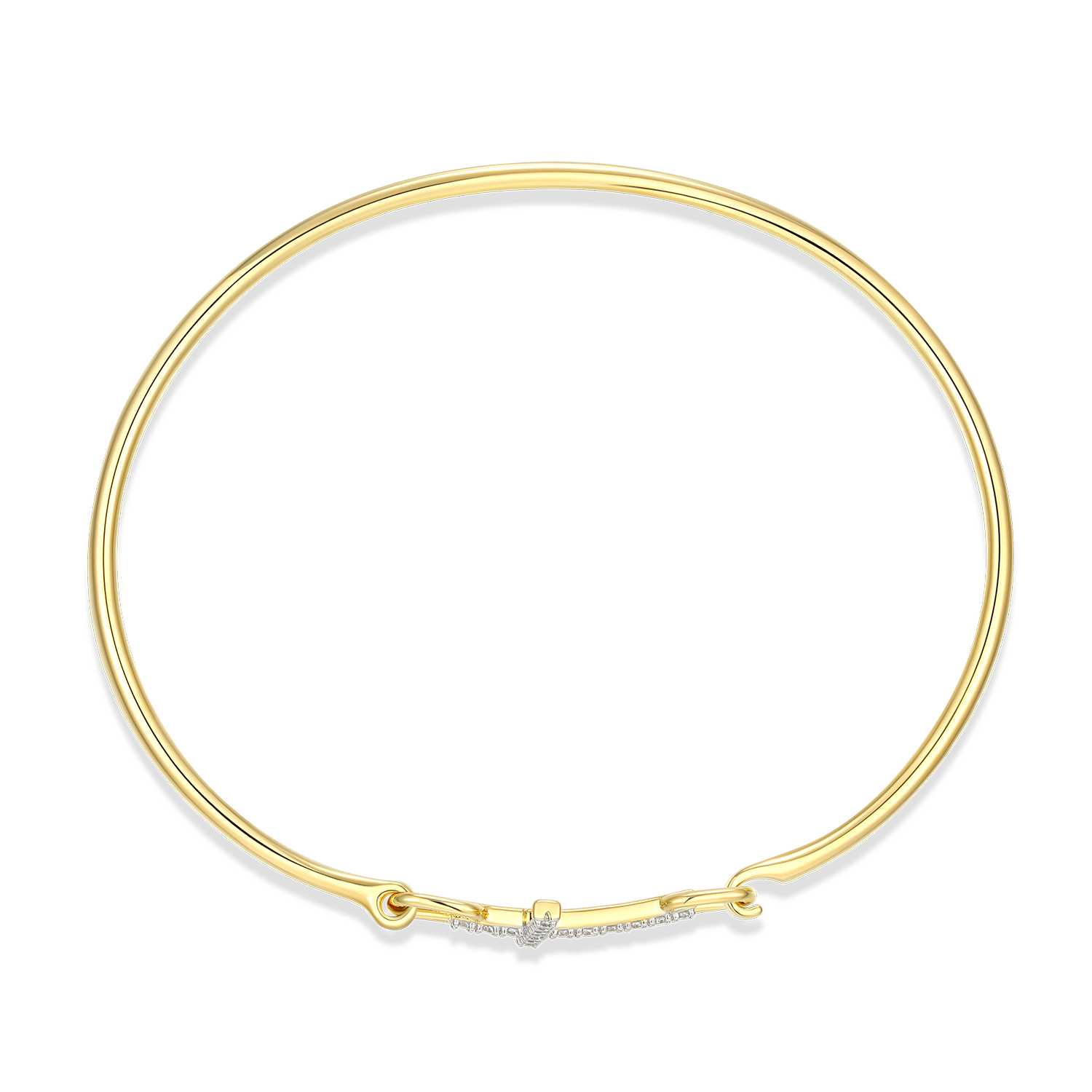 Cross Lab-Created Diamond Flex Bangle in 14K Yellow Gold-Plated Sterling Silver | M by Monte Luna