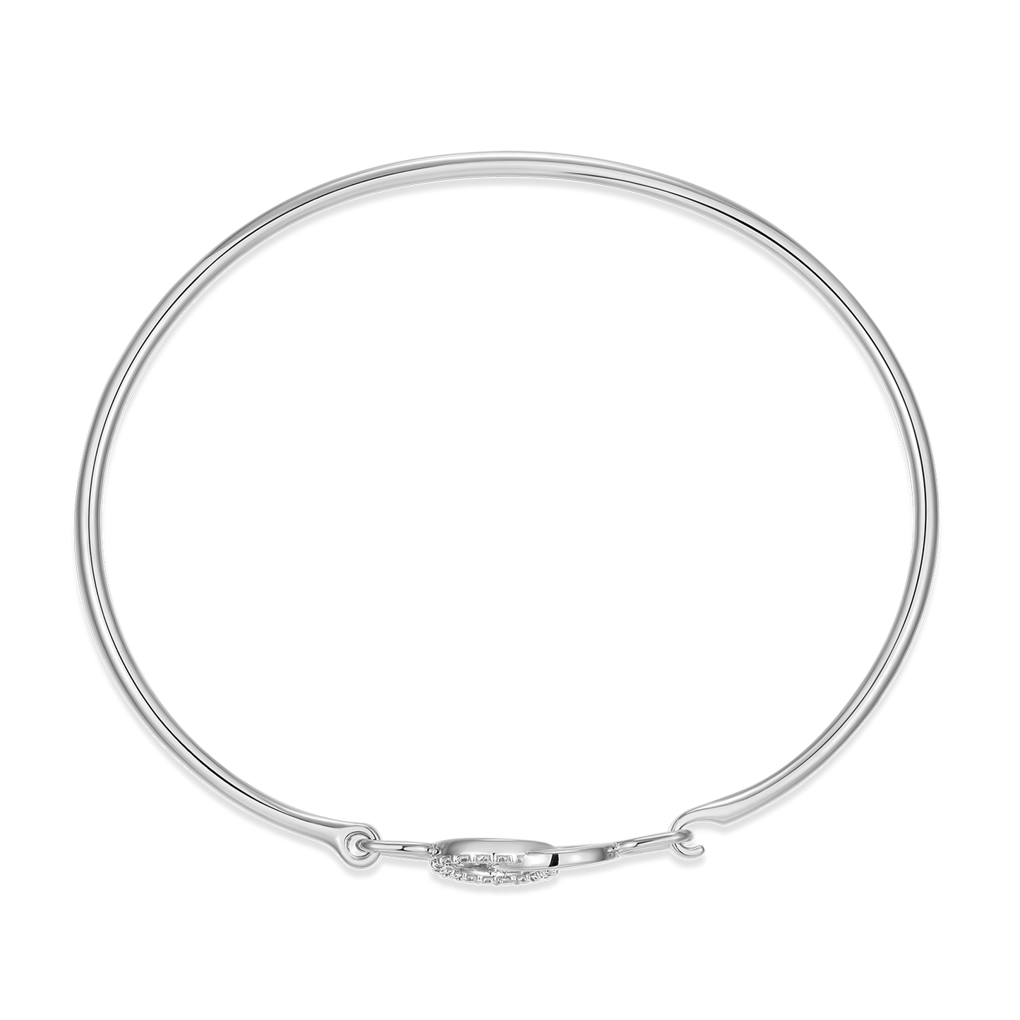 Twin Circle Lab-Created Diamond Flex Bangle in Rhodium-Plated Sterling Silver | M by Monte Luna