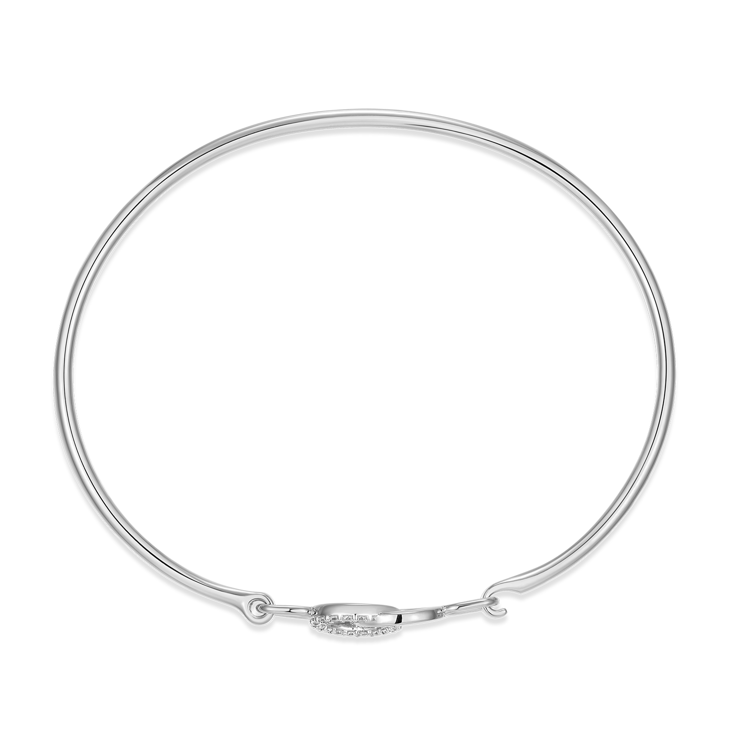 Twin Circle Lab-Created Diamond Flex Bangle in Rhodium-Plated Sterling Silver | M by Monte Luna