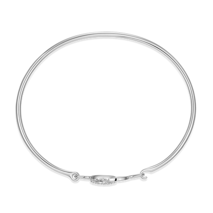 Twin Circle Lab-Created Diamond Flex Bangle in Rhodium-Plated Sterling Silver | M by Monte Luna