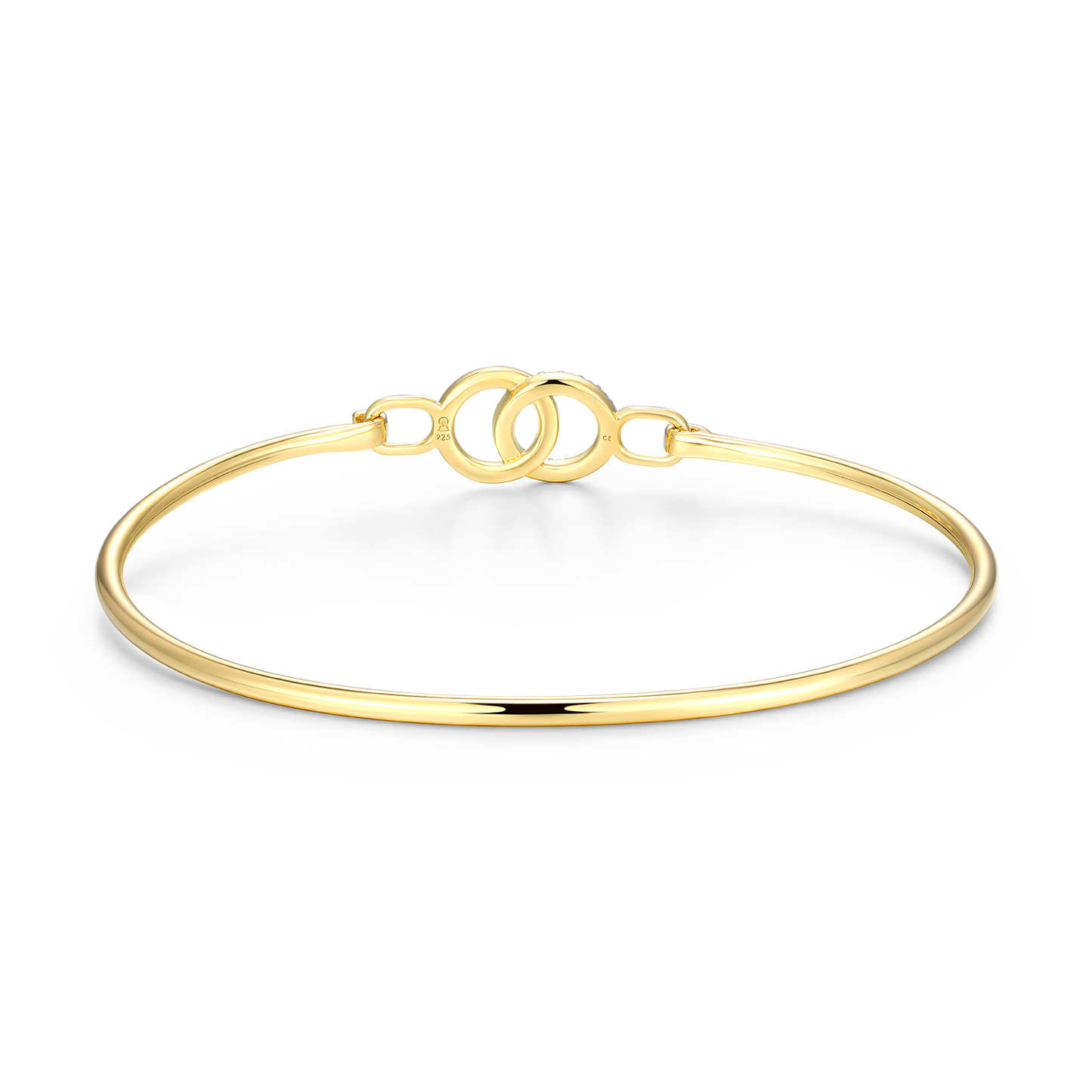 Twin Circle Lab-Created Diamond Flex Bangle in 14K Yellow Gold-Plated Sterling Silver | M by Monte Luna