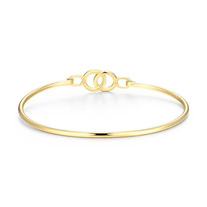 Twin Circle Lab-Created Diamond Flex Bangle in 14K Yellow Gold-Plated Sterling Silver | M by Monte Luna