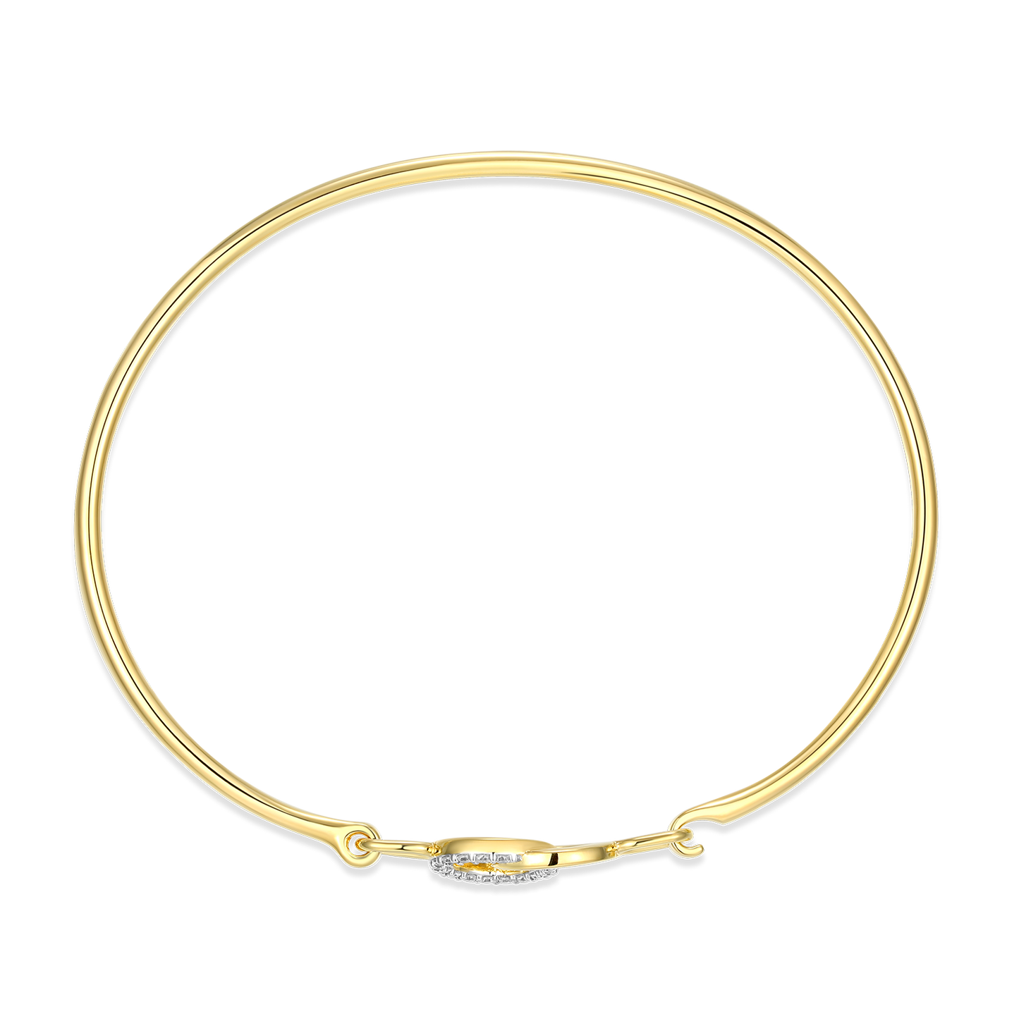 Twin Circle Lab-Created Diamond Flex Bangle in 14K Yellow Gold-Plated Sterling Silver | M by Monte Luna