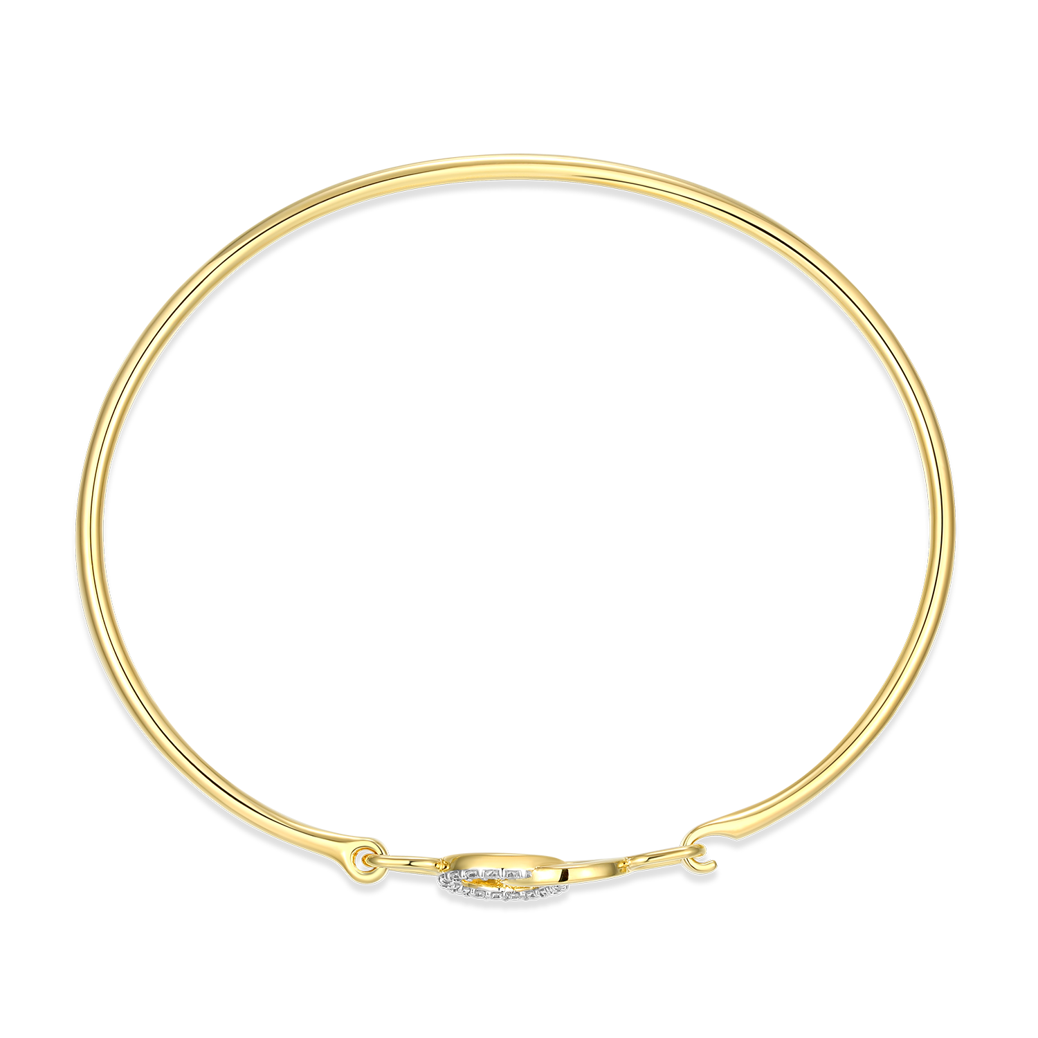 Twin Circle Lab-Created Diamond Flex Bangle in 14K Yellow Gold-Plated Sterling Silver | M by Monte Luna