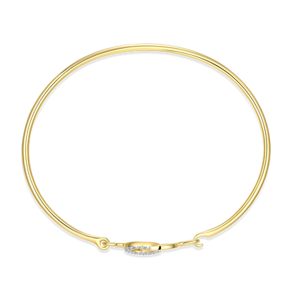 Twin Circle Lab-Created Diamond Flex Bangle in 14K Yellow Gold-Plated Sterling Silver | M by Monte Luna