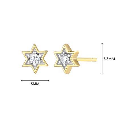 Star of David Lab-Created Diamond Stud Earrings in 14K Yellow Gold-Plated Sterling Silver | M by Monte Luna