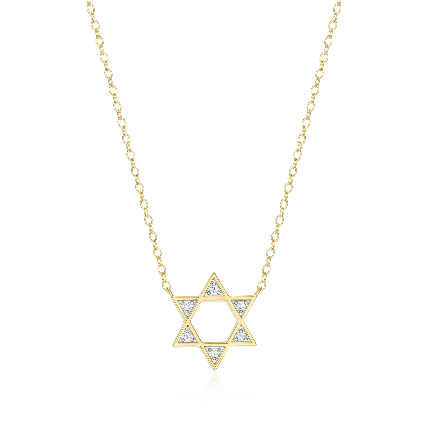 Star of David Lab-Created Diamond Necklace in 14K Yellow Gold-Plated Sterling Silver | M by Monte Luna