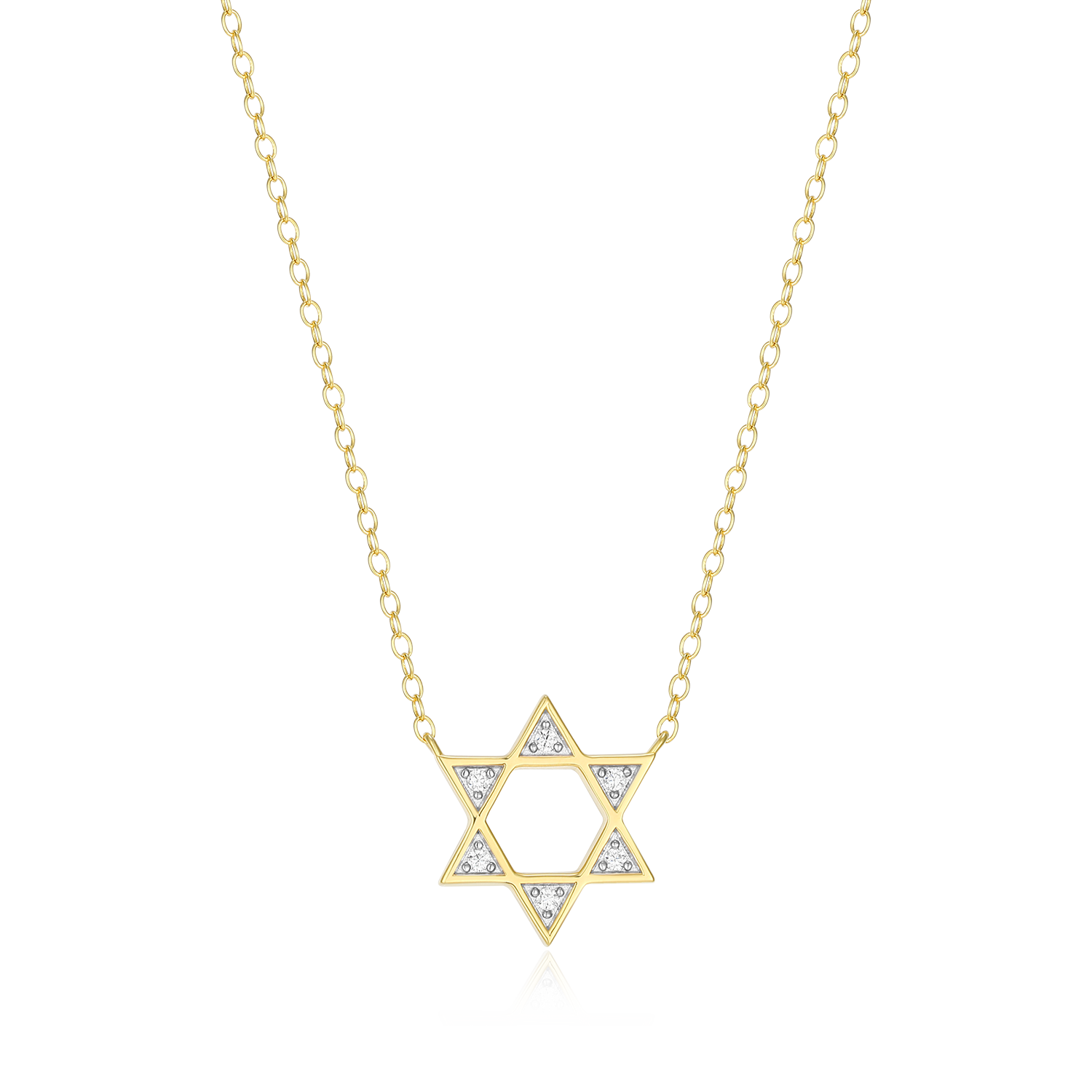 Star of David Lab-Created Diamond Necklace in 14K Yellow Gold-Plated Sterling Silver | M by Monte Luna