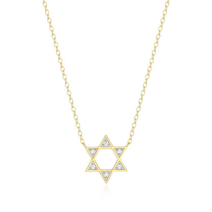Star of David Lab-Created Diamond Necklace in 14K Yellow Gold-Plated Sterling Silver | M by Monte Luna